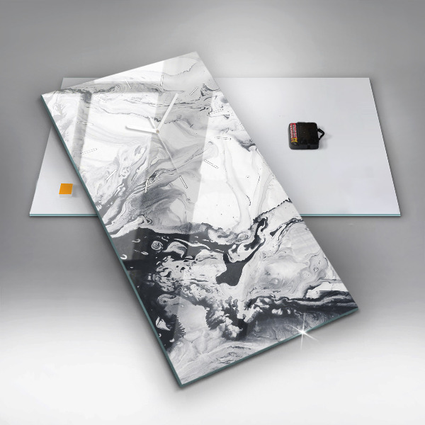 Téglalap alakú üvegóra Absztrakt tinta márvány