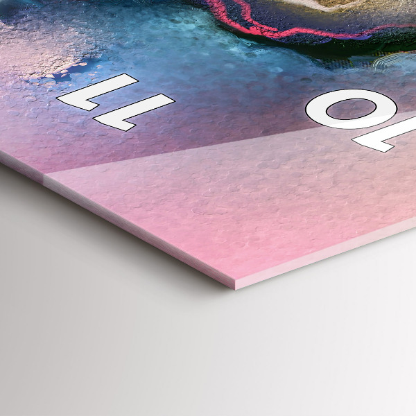 Téglalap alakú üvegóra Kiömlött festék