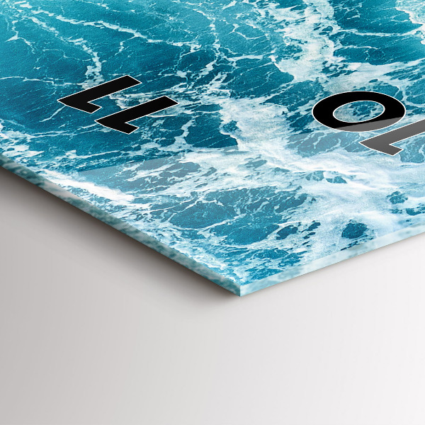 Téglalap alakú üvegóra Óceán hullámai