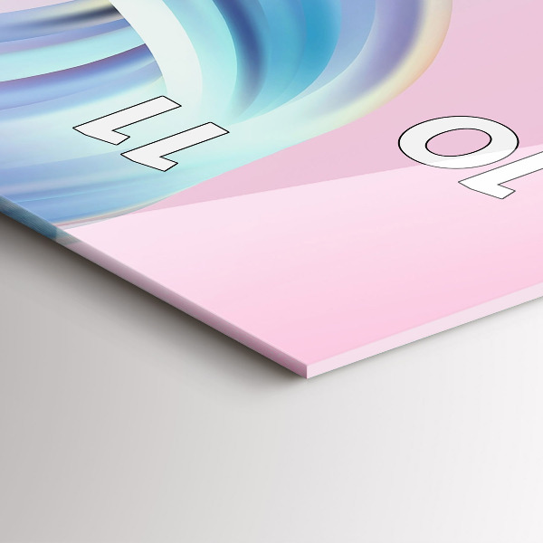 Téglalap alakú üvegóra Pasztell hullám absztrakció