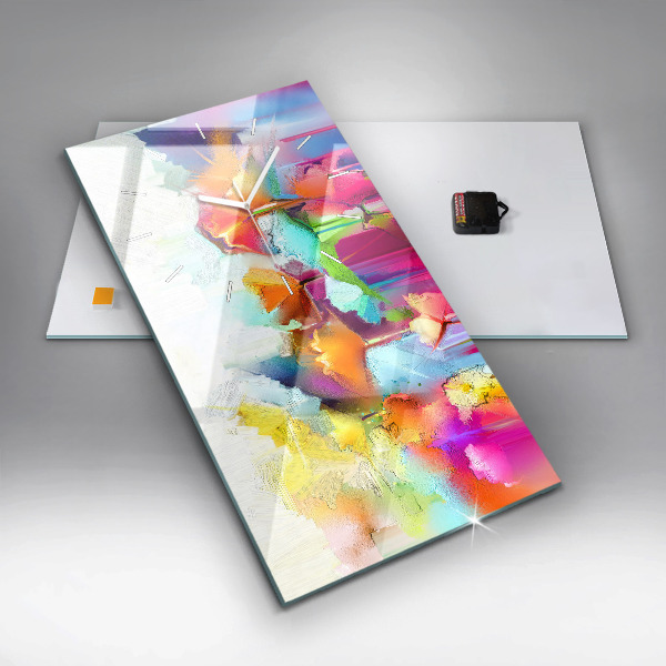 Téglalap alakú üvegóra Absztrakt virágok