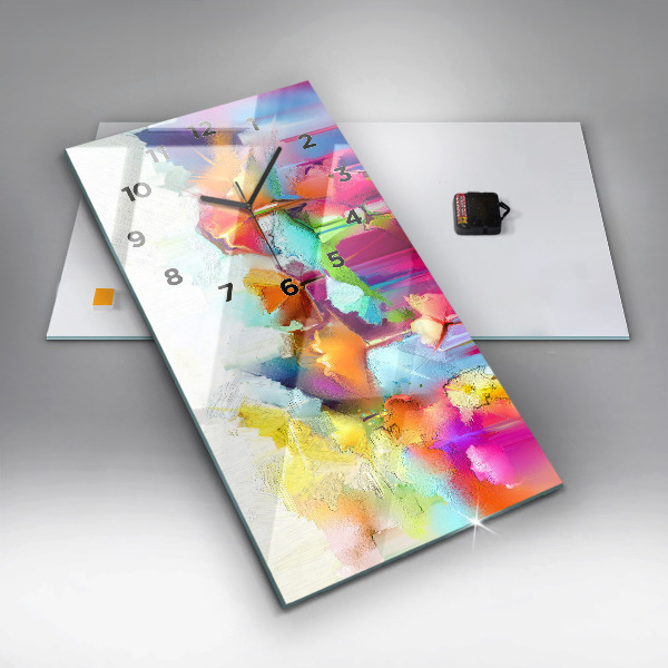 Téglalap alakú üvegóra Absztrakt virágok