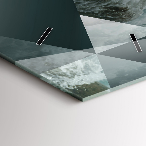 Téglalap alakú üvegóra Absztrakt tenger hullámai