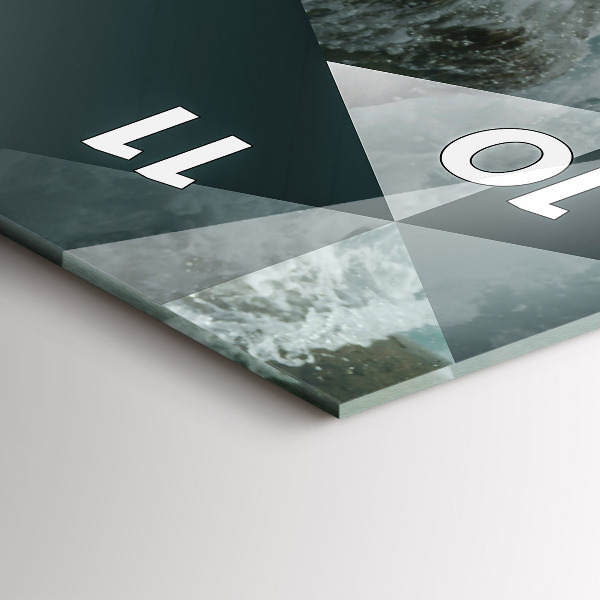 Téglalap alakú üvegóra Absztrakt tenger hullámai