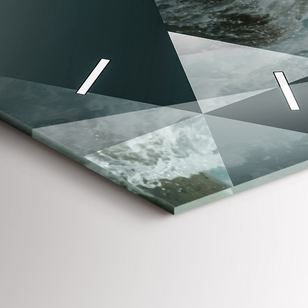 Téglalap alakú üvegóra Absztrakt tenger hullámai