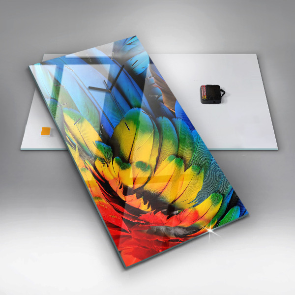 Téglalap alakú üvegóra Színes madárszárnyak