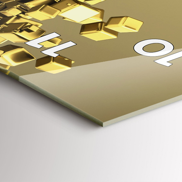 Téglalap alakú üvegóra Arany négyzetek