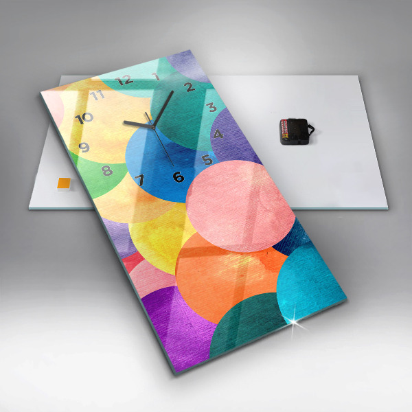 Téglalap alakú üvegóra Absztrakt körök