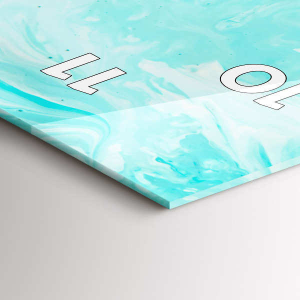 Téglalap alakú üvegóra Kék absztrakció