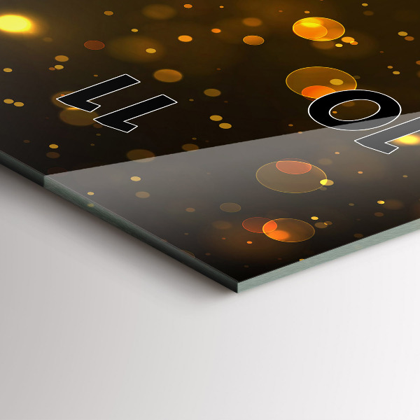 Téglalap alakú üvegóra Arany por