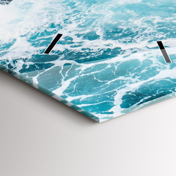 Téglalap alakú üvegóra Kavargó habos hullámok