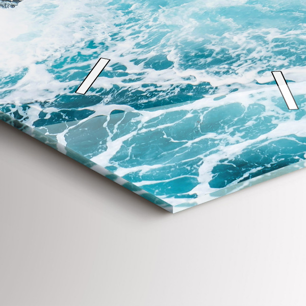 Téglalap alakú üvegóra Kavargó habos hullámok