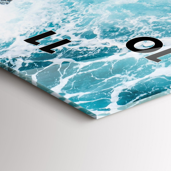 Téglalap alakú üvegóra Kavargó habos hullámok