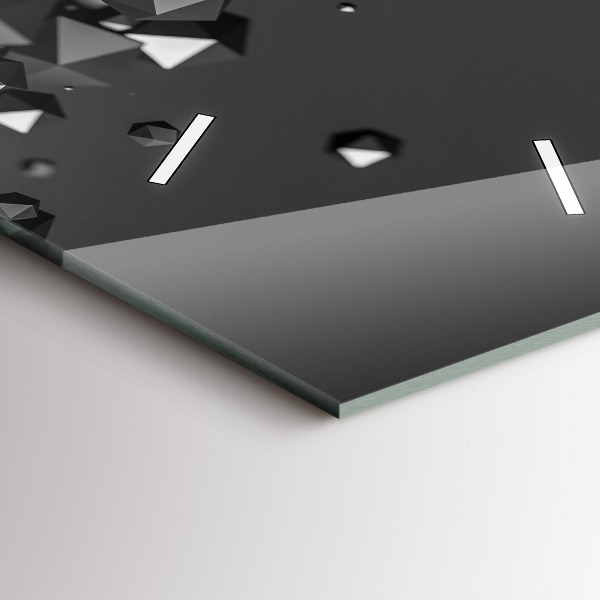 Téglalap alakú üvegóra Fekete absztrakció