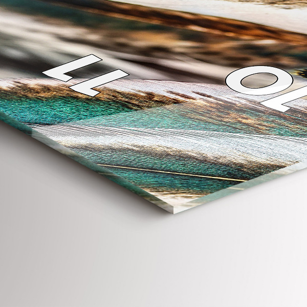 Téglalap alakú üvegóra Világosbarna madártollak