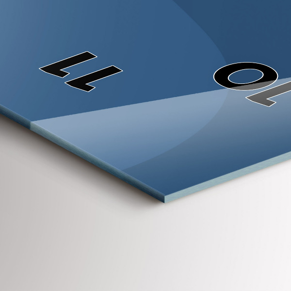 Téglalap alakú üvegóra Kék hullámok