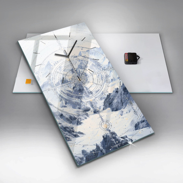 Téglalap alakú üvegóra Kék rajzok