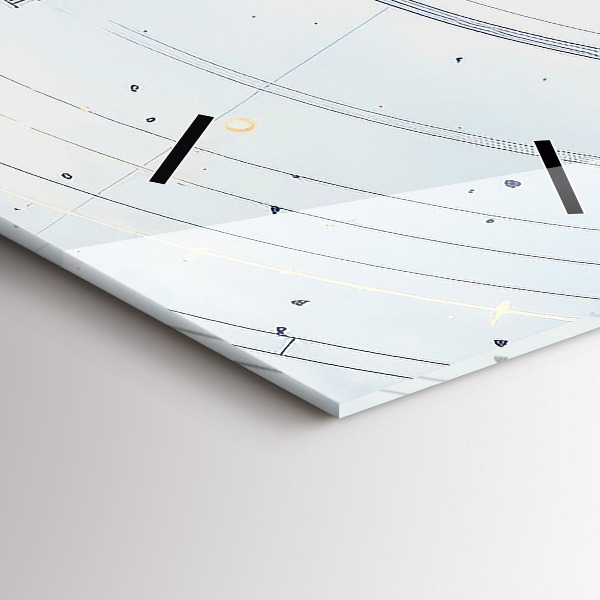 Téglalap alakú üvegóra Kék rajzok