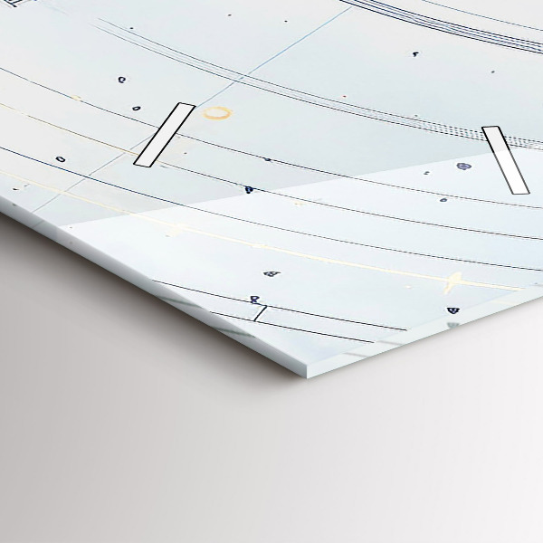 Téglalap alakú üvegóra Kék rajzok