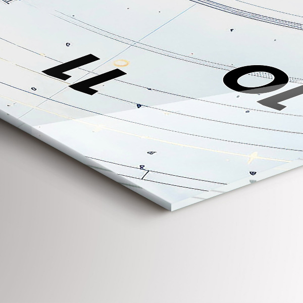 Téglalap alakú üvegóra Kék rajzok