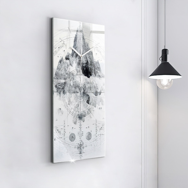 Téglalap alakú üvegóra Rajzfilm hegyek