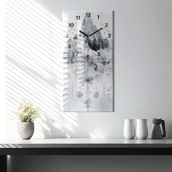 Téglalap alakú üvegóra Rajzfilm hegyek