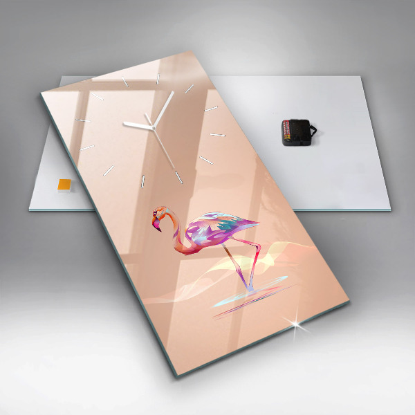 Téglalap alakú üvegóra Flamingo illusztráció