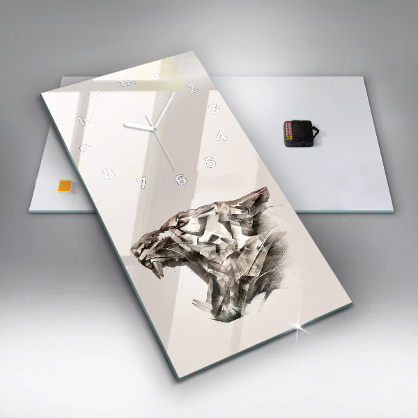 Téglalap alakú üvegóra egy tigris festett portréja