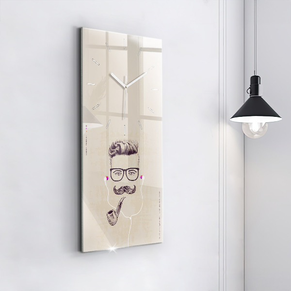 Téglalap alakú üvegóra Férfi pipával