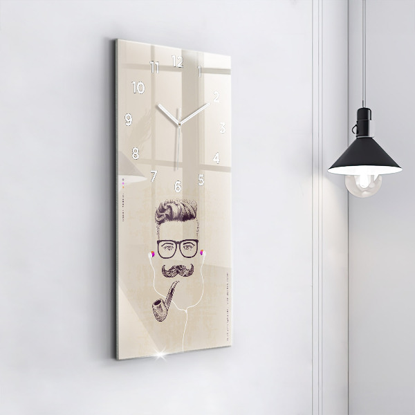 Téglalap alakú üvegóra Férfi pipával