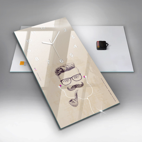 Téglalap alakú üvegóra Férfi pipával