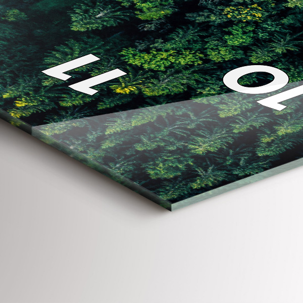 Téglalap alakú üvegóra Erdő madártávlatból