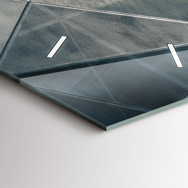 Téglalap alakú üvegóra Fém absztrakt háromszögek