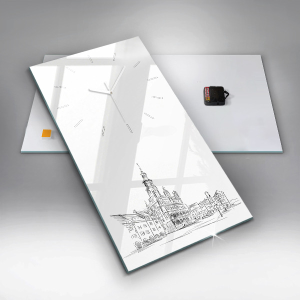 Téglalap alakú üvegóra Vázlat Poznań óvárosáról