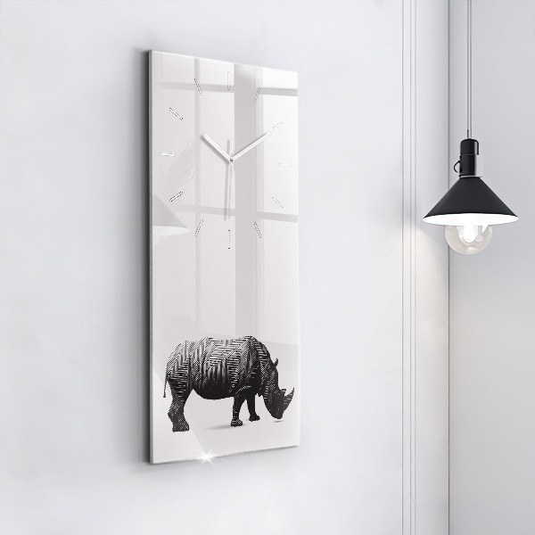 Téglalap alakú üvegóra Orrszarvú line art