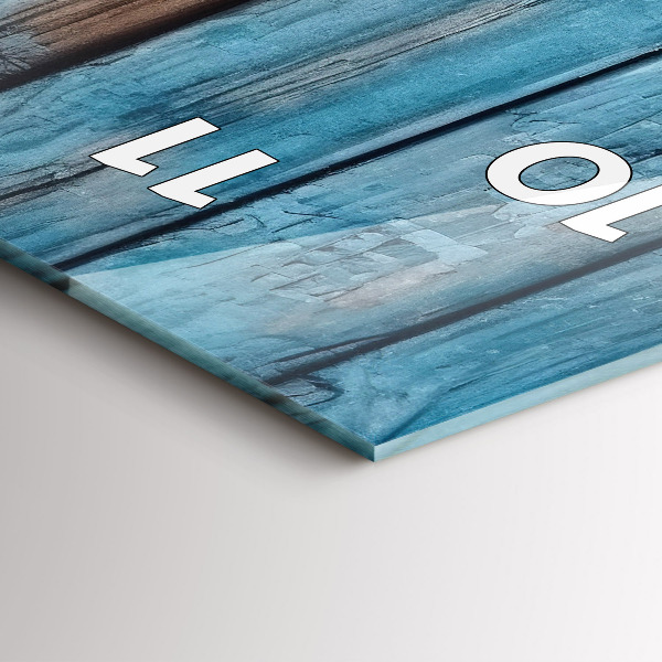 Téglalap alakú üvegóra Kék táblák