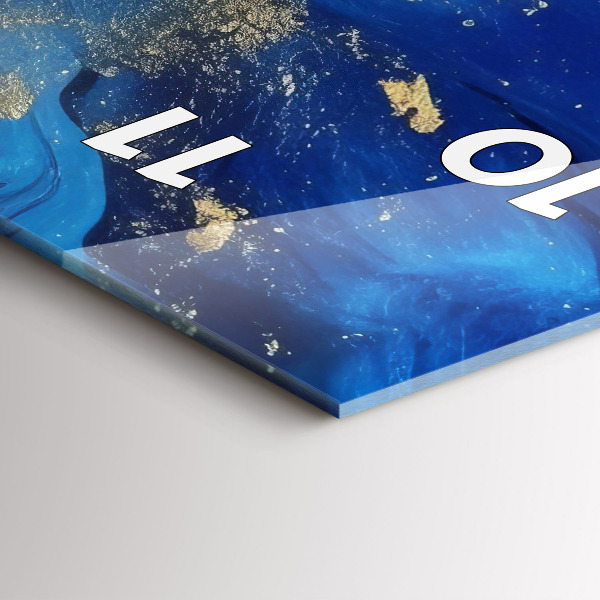 Téglalap alakú üvegóra Kék márvány