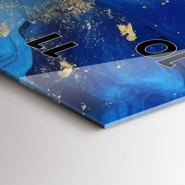 Téglalap alakú üvegóra Kék márvány