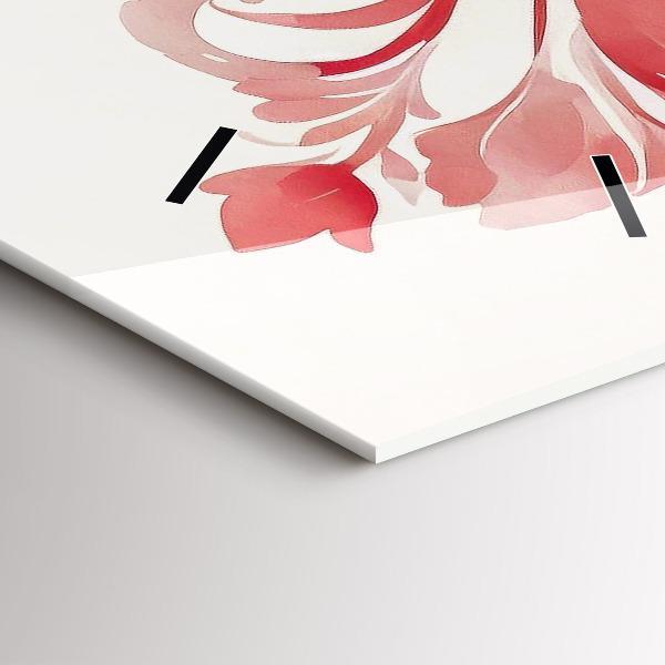 Téglalap alakú üvegóra Piros virágok