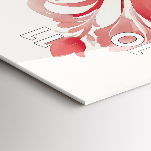 Téglalap alakú üvegóra Piros virágok