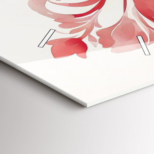 Téglalap alakú üvegóra Piros virágok