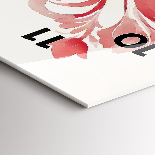 Téglalap alakú üvegóra Piros virágok