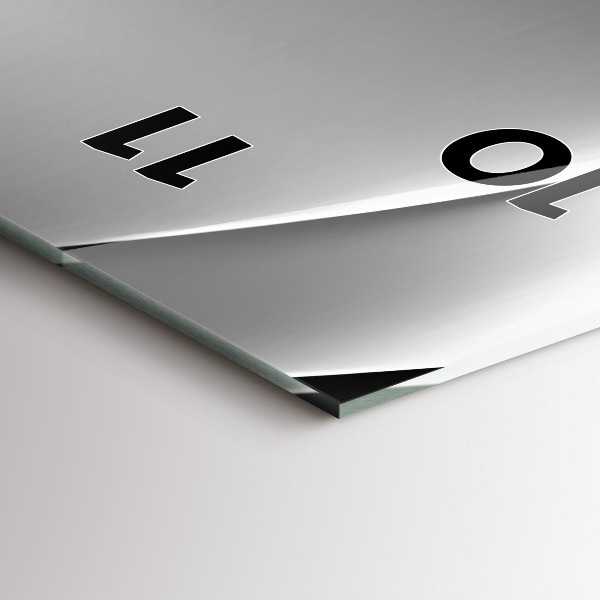 Téglalap alakú üvegóra Ezüst absztrakció