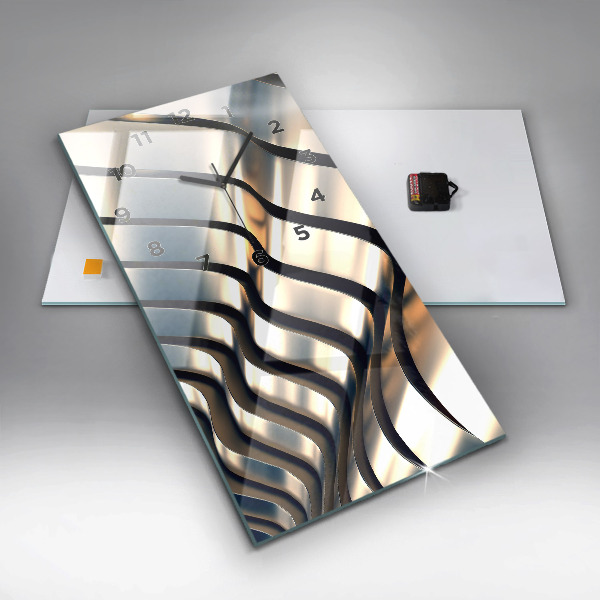 Téglalap alakú üvegóra Ezüst mintás