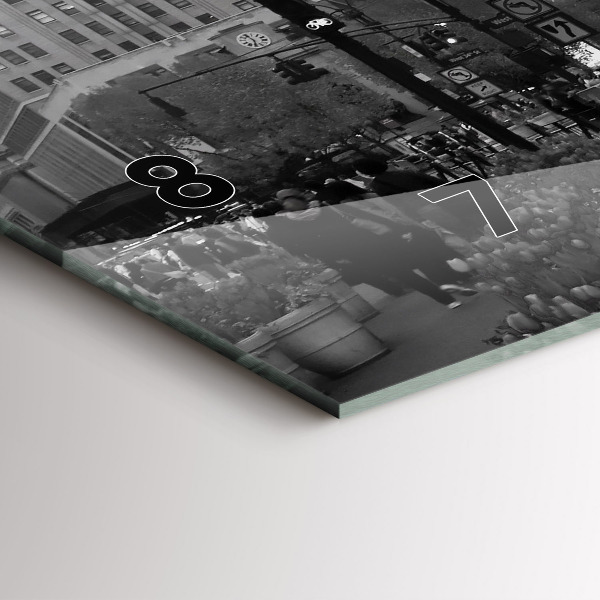 Vízszintes üvegóra Manhattan és a taxik