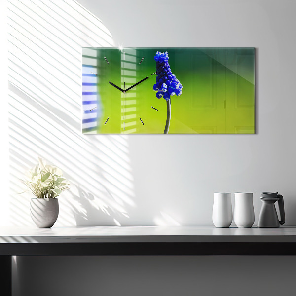 Vízszintes üvegóra Kék virágok