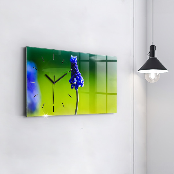 Vízszintes üvegóra Kék virágok