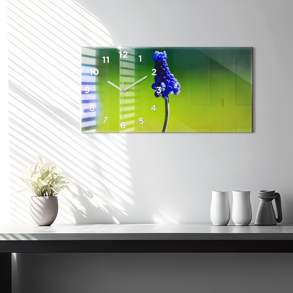 Vízszintes üvegóra Kék virágok
