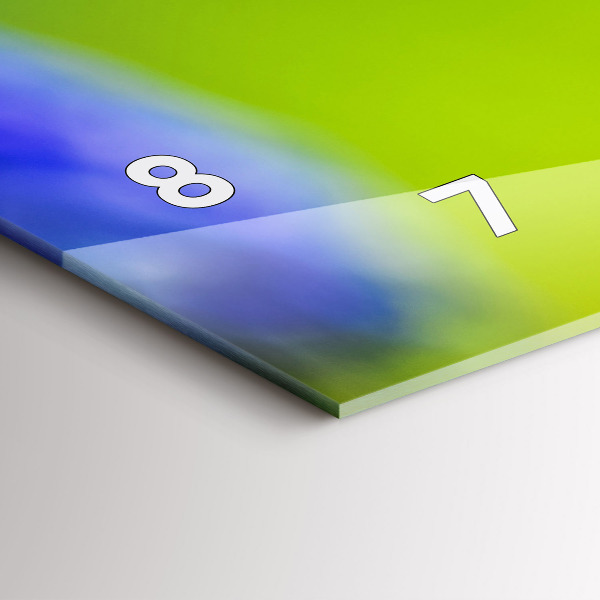 Vízszintes üvegóra Kék virágok