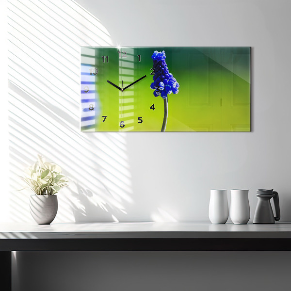 Vízszintes üvegóra Kék virágok